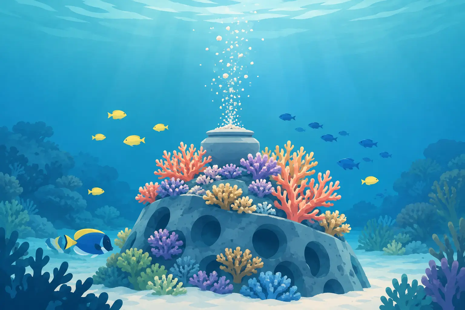How Ashes in Coral Reef Memorials Support New Life
